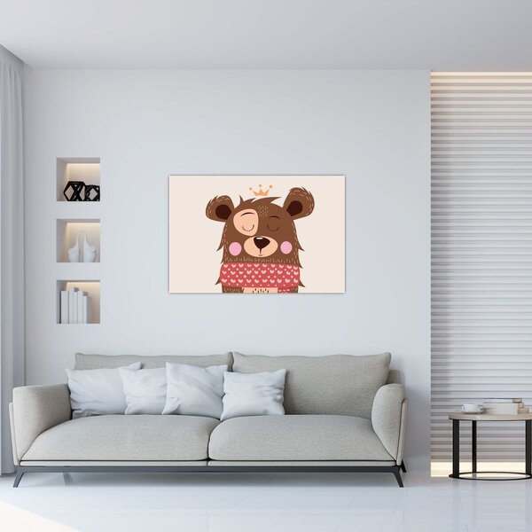 Slika - Medo s crvenim šalom (90x60 cm)