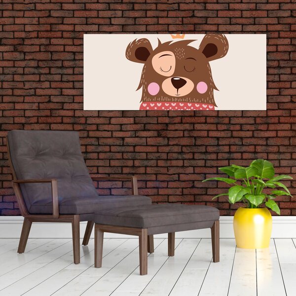 Slika - Medo s crvenim šalom (120x50 cm)