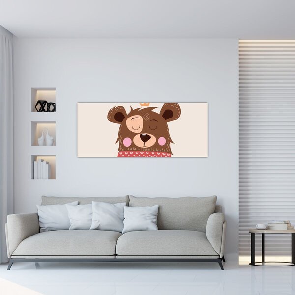 Slika - Medo s crvenim šalom (120x50 cm)