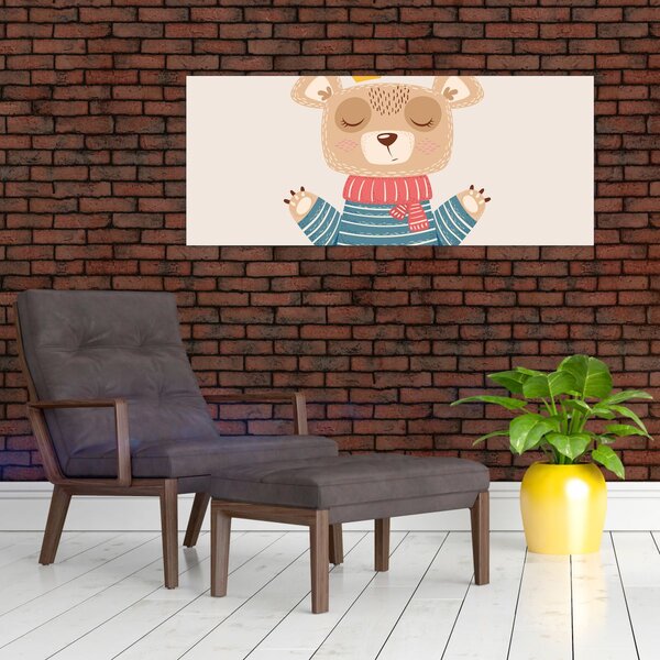 Slika - Bež medo s krunom (120x50 cm)