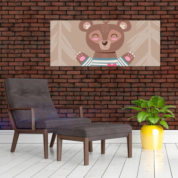 Slika - Medo u prugastoj majici (120x50 cm)