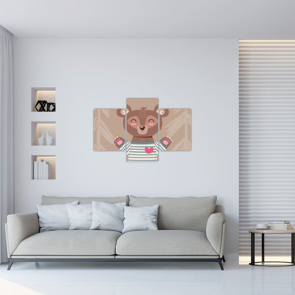 Slika - Medo u prugastoj majici (90x60 cm)