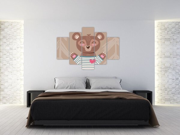 Slika - Medo u prugastoj majici (150x105 cm)