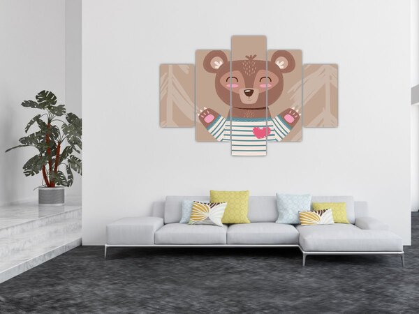 Slika - Medo u prugastoj majici (150x105 cm)
