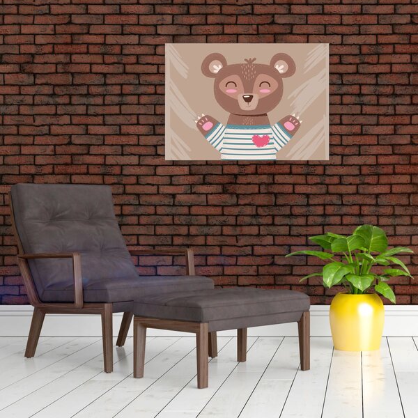 Slika - Medo u prugastoj majici (70x50 cm)