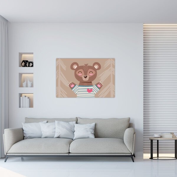 Slika - Medo u prugastoj majici (90x60 cm)