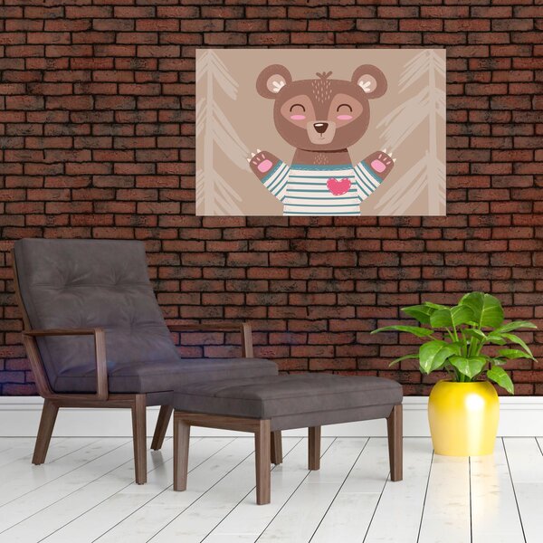 Slika - Medo u prugastoj majici (90x60 cm)