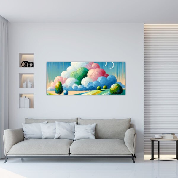 Slika - Krajolik s oblakom (120x50 cm)