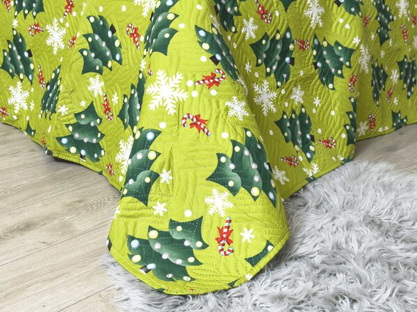 Prekrivač za krevet CHRISTMAS TREE, zeleni Dimenzije: 170 x 210 cm