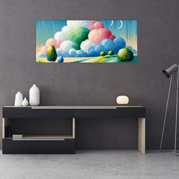 Slika - Krajolik s oblakom (120x50 cm)