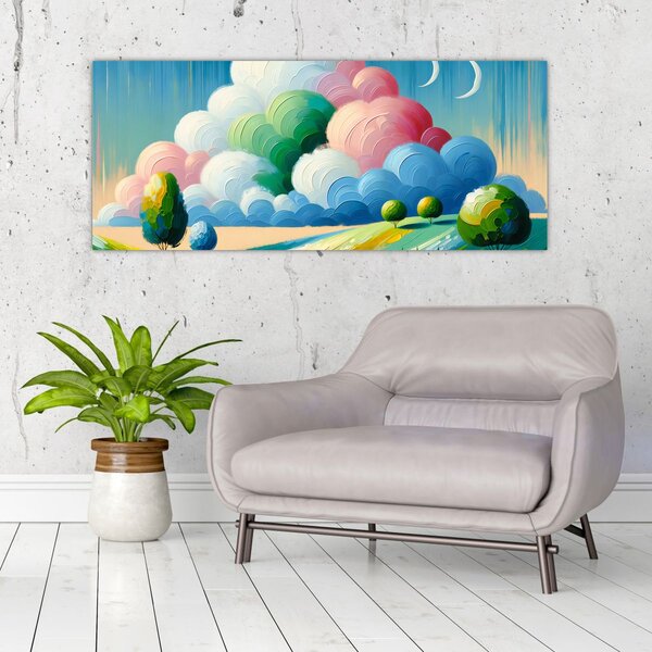 Slika - Krajolik s oblakom (120x50 cm)