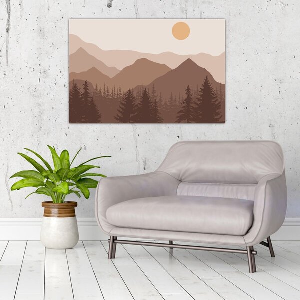 Slika - Smeđe planine N⁰1 (90x60 cm)