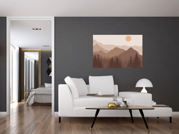 Slika - Smeđe planine N⁰1 (90x60 cm)