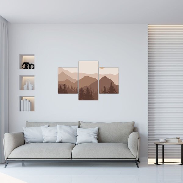 Slika - Smeđe planine N⁰1 (90x60 cm)