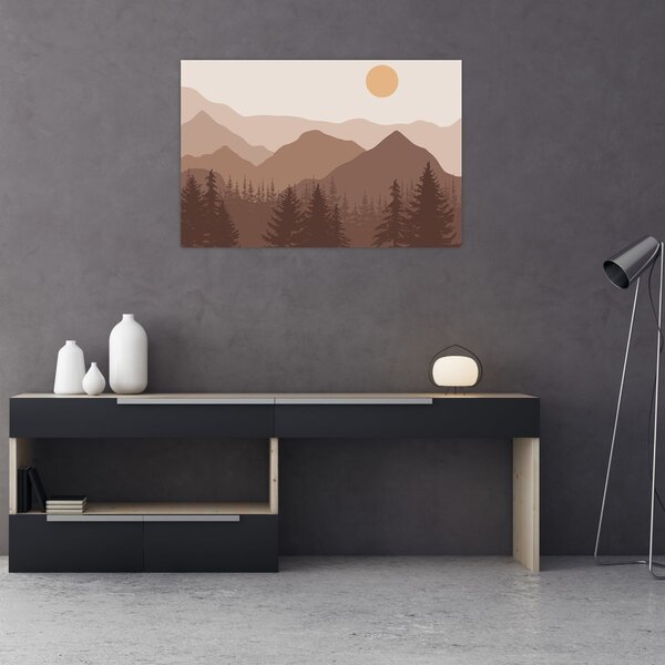 Slika - Smeđe planine N⁰1 (90x60 cm)