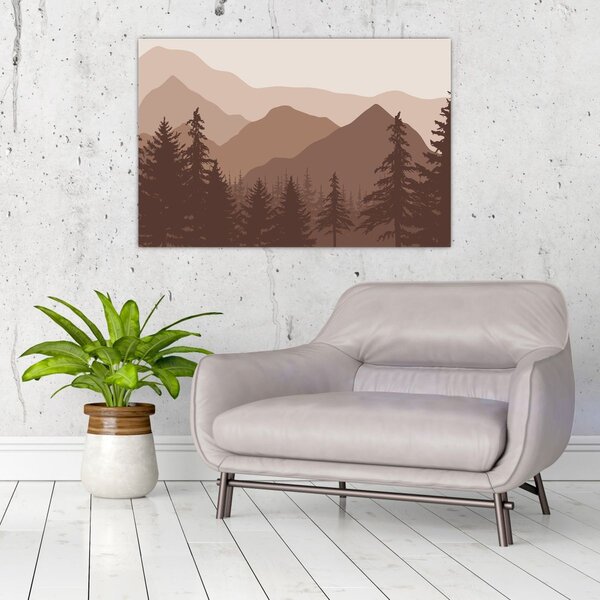 Slika - Smeđe planine N⁰2 (90x60 cm)