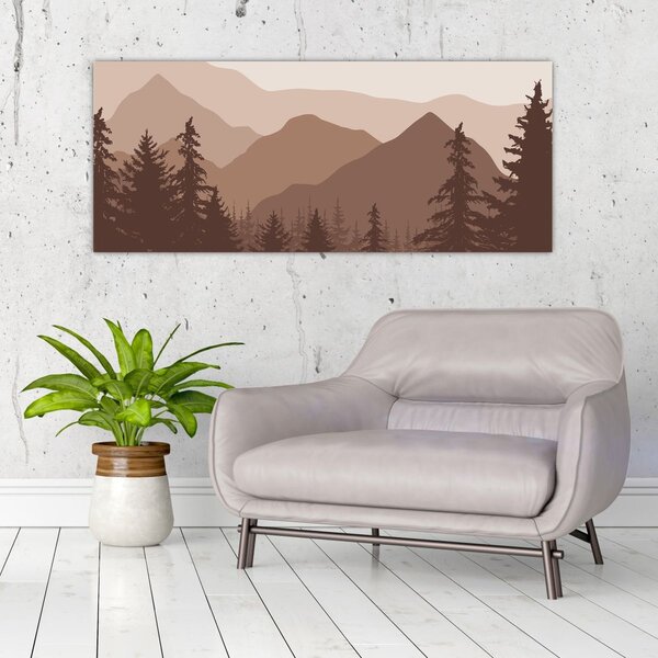 Slika - Smeđe planine N⁰2 (120x50 cm)