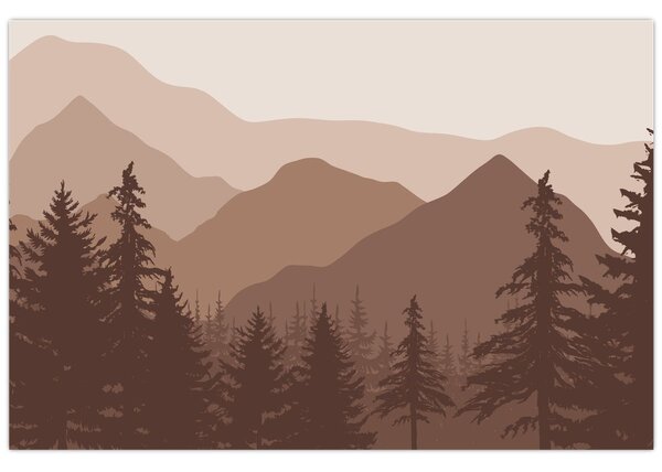 Slika - Smeđe planine N⁰2 (90x60 cm)