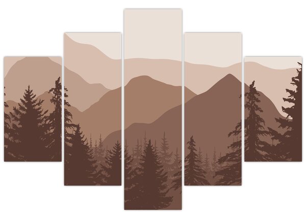 Slika - Smeđe planine N⁰2 (150x105 cm)