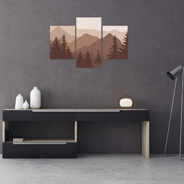 Slika - Smeđe planine N⁰2 (90x60 cm)