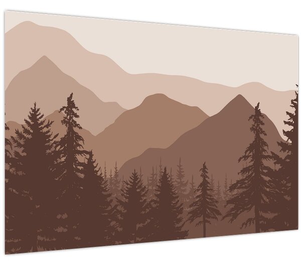 Slika - Smeđe planine N⁰2 (90x60 cm)