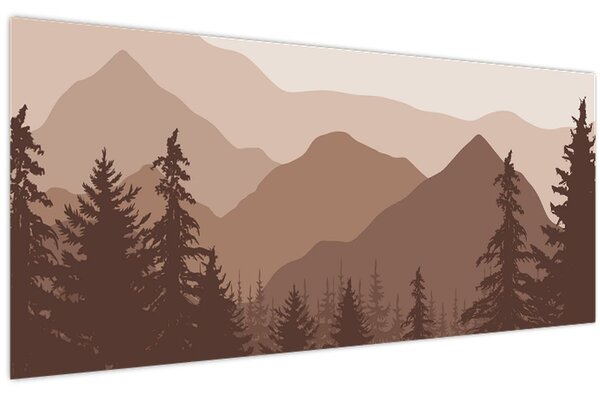 Slika - Smeđe planine N⁰2 (120x50 cm)