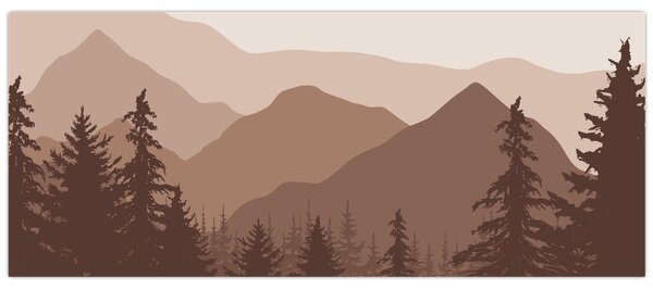 Slika - Smeđe planine N⁰2 (120x50 cm)