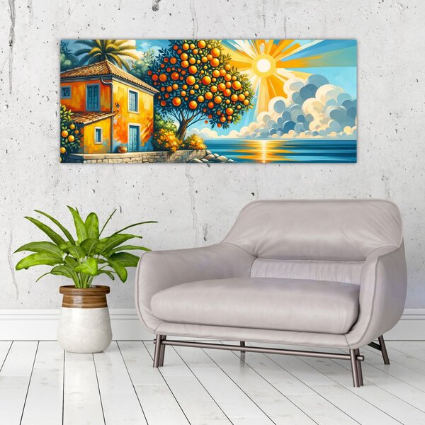 Slika - Kuća s narančama I. (120x50 cm)