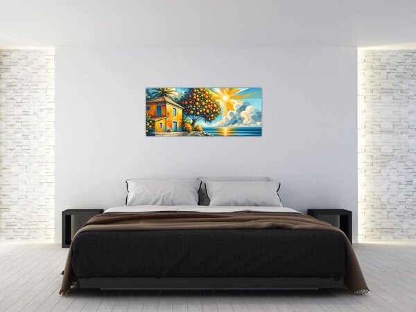 Slika - Kuća s narančama I. (120x50 cm)