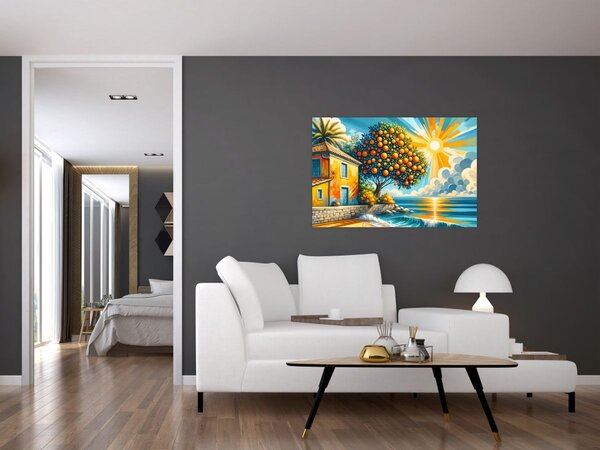 Slika - Kuća s narančama I. (90x60 cm)