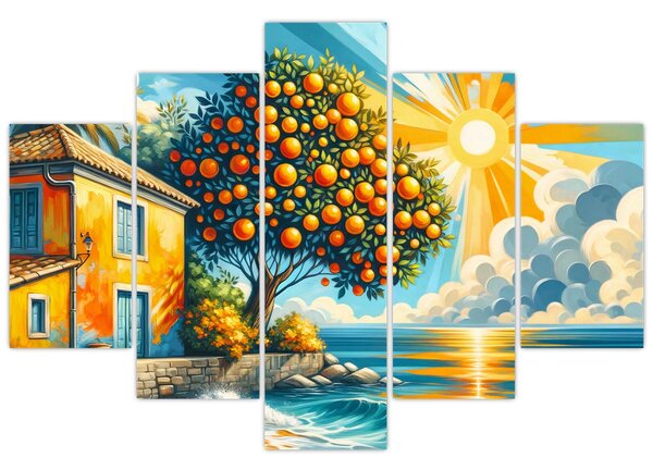 Slika - Kuća s narančama I. (150x105 cm)