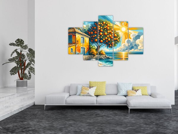 Slika - Kuća s narančama I. (150x105 cm)