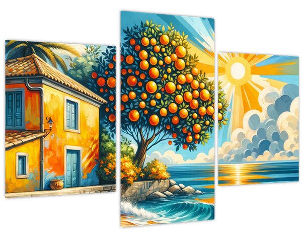 Slika - Kuća s narančama I. (90x60 cm)