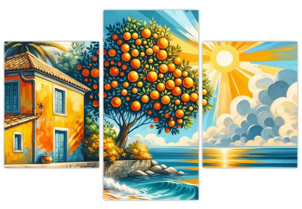 Slika - Kuća s narančama I. (90x60 cm)
