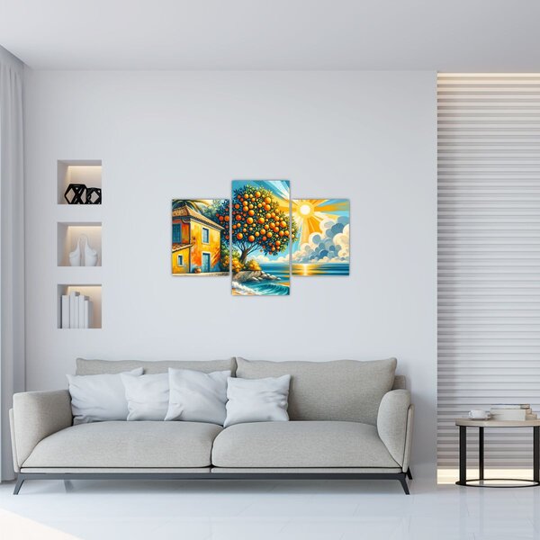 Slika - Kuća s narančama I. (90x60 cm)