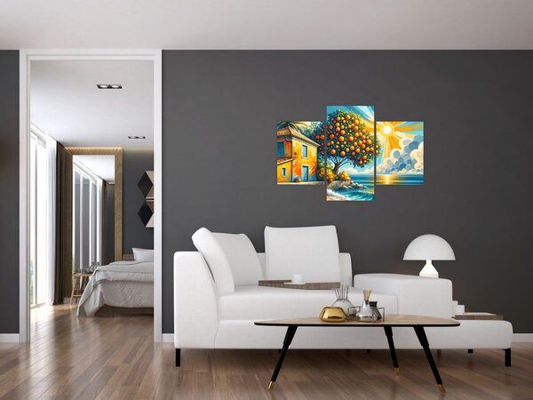 Slika - Kuća s narančama I. (90x60 cm)