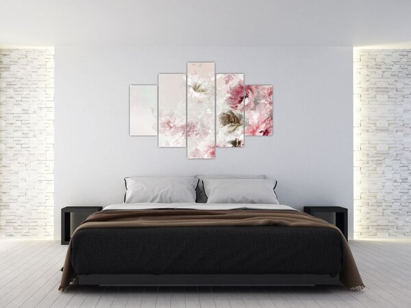 Slika - Slikanje ružičastog cvijeća (150x105 cm)