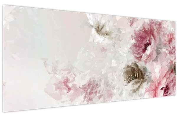 Slika - Slikanje ružičastog cvijeća (120x50 cm)