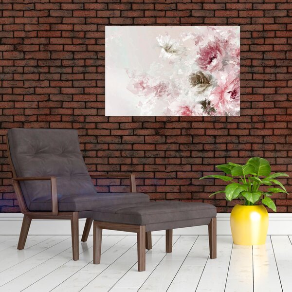 Slika - Slikanje ružičastog cvijeća (90x60 cm)