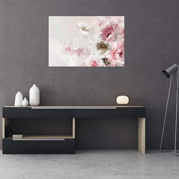 Slika - Slikanje ružičastog cvijeća (90x60 cm)