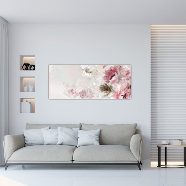 Slika - Slikanje ružičastog cvijeća (120x50 cm)