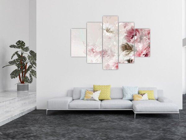 Slika - Slikanje ružičastog cvijeća (150x105 cm)