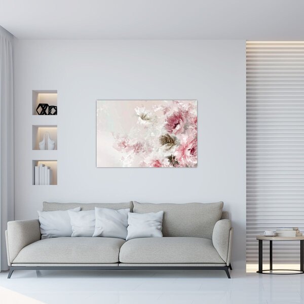 Slika - Slikanje ružičastog cvijeća (90x60 cm)