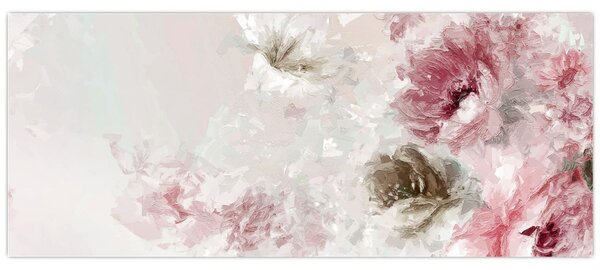 Slika - Slikanje ružičastog cvijeća (120x50 cm)