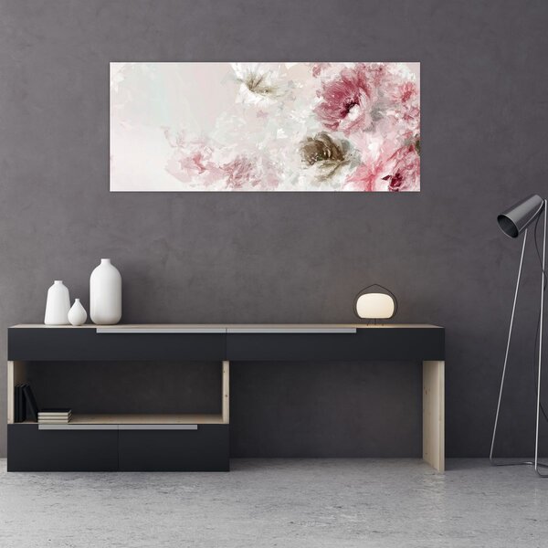 Slika - Slikanje ružičastog cvijeća (120x50 cm)