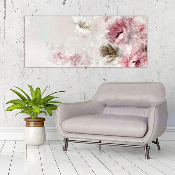 Slika - Slikanje ružičastog cvijeća (120x50 cm)