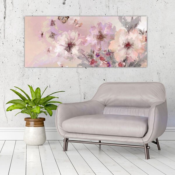 Slika - Umjetnički kolaž s leptirima (120x50 cm)