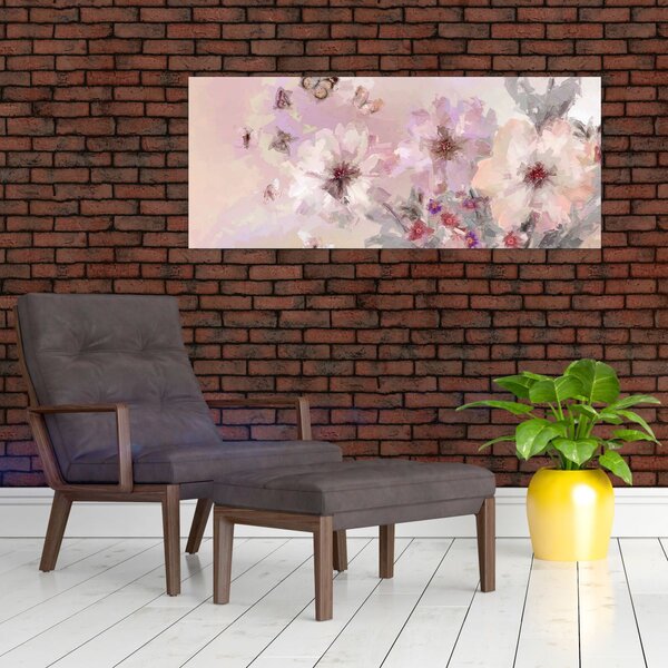 Slika - Umjetnički kolaž s leptirima (120x50 cm)