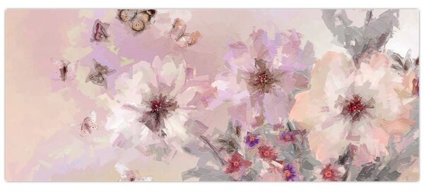 Slika - Umjetnički kolaž s leptirima (120x50 cm)