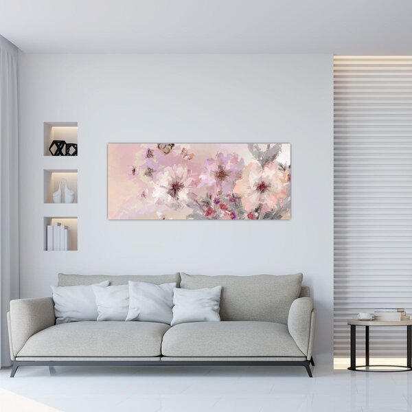 Slika - Umjetnički kolaž s leptirima (120x50 cm)